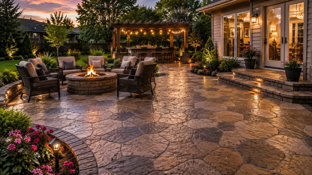 Stamped and Stained Concrete Patio